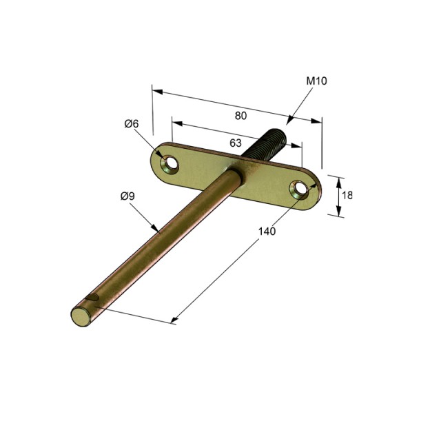 FLOATING SHELF BRACKET IRIDESCENT 9x140